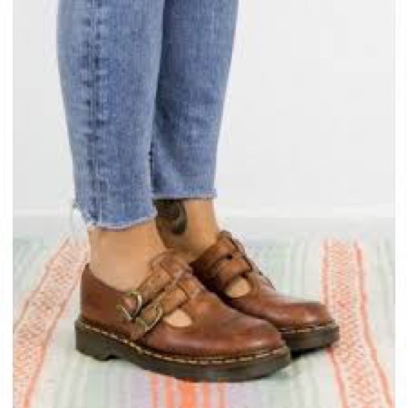 Dr Martens Double Buckle Mary Jane Brown Leather - Picture 14 of 15